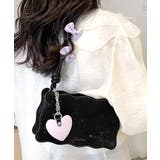 リボン付きショルダーバッグ ハートチャーム バイカラー | Riff | 詳細画像19 