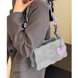 リボン付きショルダーバッグ ハートチャーム バイカラー | Riff | 詳細画像3 