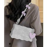 リボン付きショルダーバッグ ハートチャーム バイカラー | Riff | 詳細画像4 