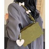 リボン付きショルダーバッグ ハートチャーム バイカラー | Riff | 詳細画像8 