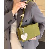 カーキ | リボン付きショルダーバッグ ハートチャーム バイカラー | Riff