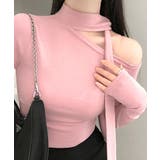 ピンク | ワンショルダーマフラーデザイントップス チョーカー スカーフ | Riff