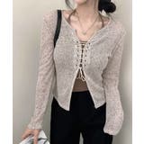 [2点セット] レースアップトップス+ホルターネックキャミソール アンサンブル | Riff | 詳細画像10 