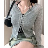 [2点セット] レースアップトップス+ホルターネックキャミソール アンサンブル | Riff | 詳細画像12 