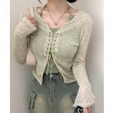 [2点セット] レースアップトップス+ホルターネックキャミソール アンサンブル | Riff | 詳細画像2 