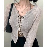 [2点セット] レースアップトップス+ホルターネックキャミソール アンサンブル | Riff | 詳細画像8 