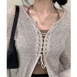 [2点セット] レースアップトップス+ホルターネックキャミソール アンサンブル | Riff | 詳細画像9 