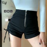 ハイウエストフロントファスナーショートパンツ サイドシャーリング ドロスト | Riff | 詳細画像1