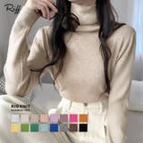 ハイネックリブニット リブ編み タートルネック | Riff | 詳細画像1 