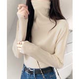 アイボリー | ハイネックリブニット リブ編み タートルネック | Riff