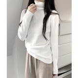 ホワイト | ハイネックリブニット リブ編み タートルネック | Riff