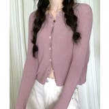 ラウンドネックリブカーディガン リブ編み ノーカラー | Riff | 詳細画像10 