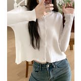 ラウンドネックリブカーディガン リブ編み ノーカラー | Riff | 詳細画像21 