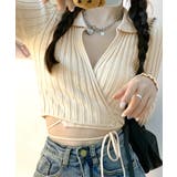 カシュクールニット ショート丈 スキッパー襟 | Riff | 詳細画像11 