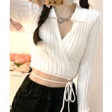 カシュクールニット ショート丈 スキッパー襟 | Riff | 詳細画像2 