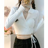 カシュクールニット ショート丈 スキッパー襟 | Riff | 詳細画像4 