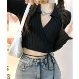 カシュクールニット ショート丈 スキッパー襟 | Riff | 詳細画像6 