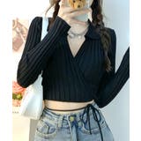 カシュクールニット ショート丈 スキッパー襟 | Riff | 詳細画像8 