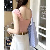 ビスチェ風リブニットトップス タンクトップ リボン | Riff | 詳細画像10 