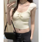 ビスチェ風リブニットトップス タンクトップ リボン | Riff | 詳細画像5 