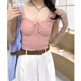 ビスチェ風リブニットトップス タンクトップ リボン | Riff | 詳細画像9 