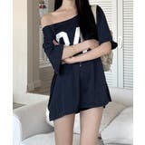 ワンショルダーナンバリングトップス Tシャツ ロゴ | Riff | 詳細画像12 