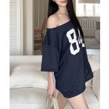 ワンショルダーナンバリングトップス Tシャツ ロゴ | Riff | 詳細画像15 