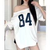 ワンショルダーナンバリングトップス Tシャツ ロゴ | Riff | 詳細画像2 