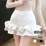 ハイウエスト裾フリルミニスカート インナーパンツ付き スカパン | Riff | 詳細画像1 
