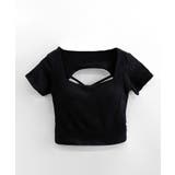 バックオープンスクエアネックTシャツ パッド付き カップ付き | Riff | 詳細画像25