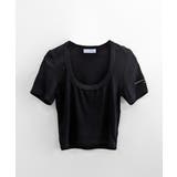 Uネック半袖Tシャツ ショート丈 クロップド丈 | Riff | 詳細画像32 