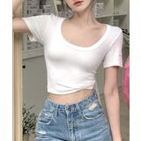 Uネック半袖Tシャツ ショート丈 クロップド丈 | Riff | 詳細画像6 