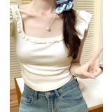 バックリボンスクエアネックフリルトップス 2WAY フレンチスリーブ | Riff | 詳細画像8 