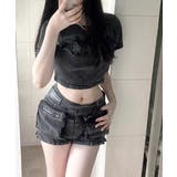 ヴィンテージ風ショート丈Tシャツ ロゴ刺繍 クロップド丈 | Riff | 詳細画像8 