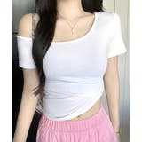 ワンショルダー半袖トップス Tシャツ カットソー | Riff | 詳細画像10 