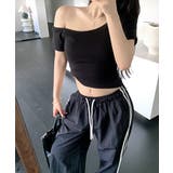 ワンショルダー半袖トップス Tシャツ カットソー | Riff | 詳細画像12 