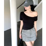 ワンショルダー半袖トップス Tシャツ カットソー | Riff | 詳細画像14 