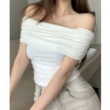 ホワイト | オフショルダートップス 半袖 Tシャツ | Riff