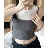 重ね着風タンクトップ フェイクレイヤード ドッキング | Riff | 詳細画像12 