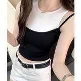 重ね着風タンクトップ フェイクレイヤード ドッキング | Riff | 詳細画像5 