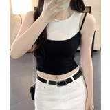 重ね着風タンクトップ フェイクレイヤード ドッキング | Riff | 詳細画像6 