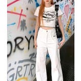 プリント半袖Tシャツ ロゴプリント ショート丈 | Riff | 詳細画像3