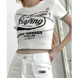 プリント半袖Tシャツ ロゴプリント ショート丈 | Riff | 詳細画像4