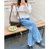 オフショルフリルシャーリングトップス パフスリーブ ペプラム | Riff | 詳細画像17 