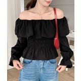 オフショルフリルシャーリングトップス パフスリーブ ペプラム | Riff | 詳細画像34 