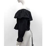 オフショルフリルシャーリングトップス パフスリーブ ペプラム | Riff | 詳細画像52 