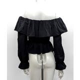 オフショルフリルシャーリングトップス パフスリーブ ペプラム | Riff | 詳細画像53 