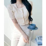 ショート丈ツイードジャケット 半袖 ノーカラージャケット | Riff | 詳細画像10 