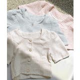 ショート丈ツイードジャケット 半袖 ノーカラージャケット | Riff | 詳細画像2 