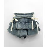 リボンデニムフリルミニスカート インナーパンツ付き ティアード | Riff | 詳細画像14 